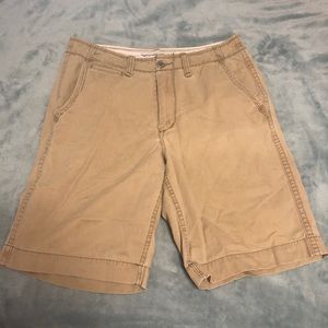 American Eagle Longer Length Khaki Tan Shorts 34